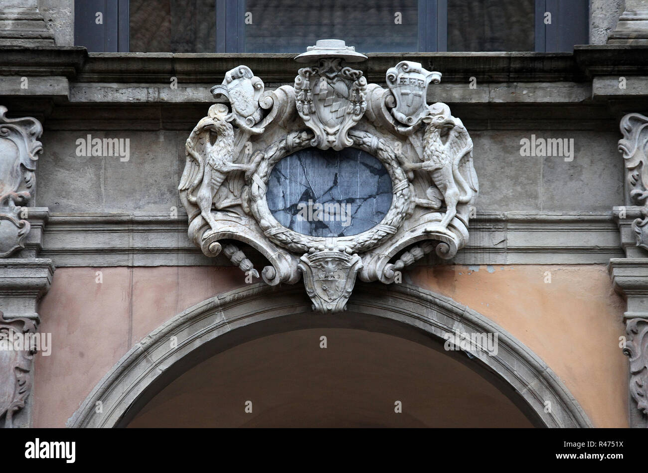 Archiginnasio di Bologna Gebäude detail Stockfoto