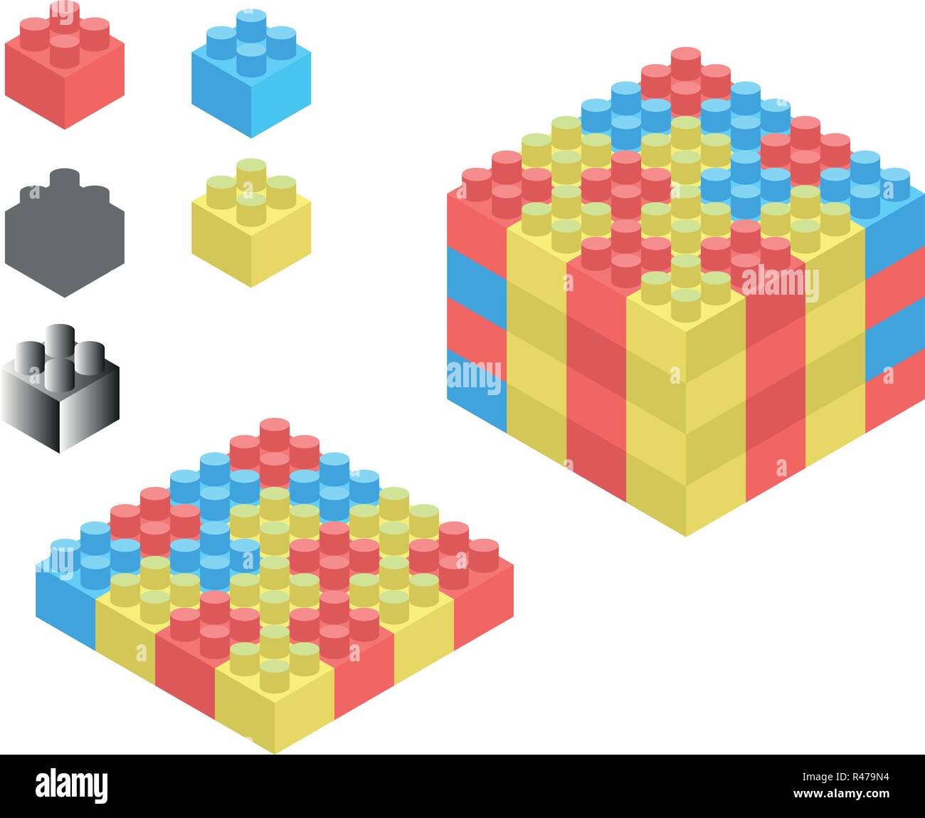 Lego isometrische Bildung Vektor Stock Vektor