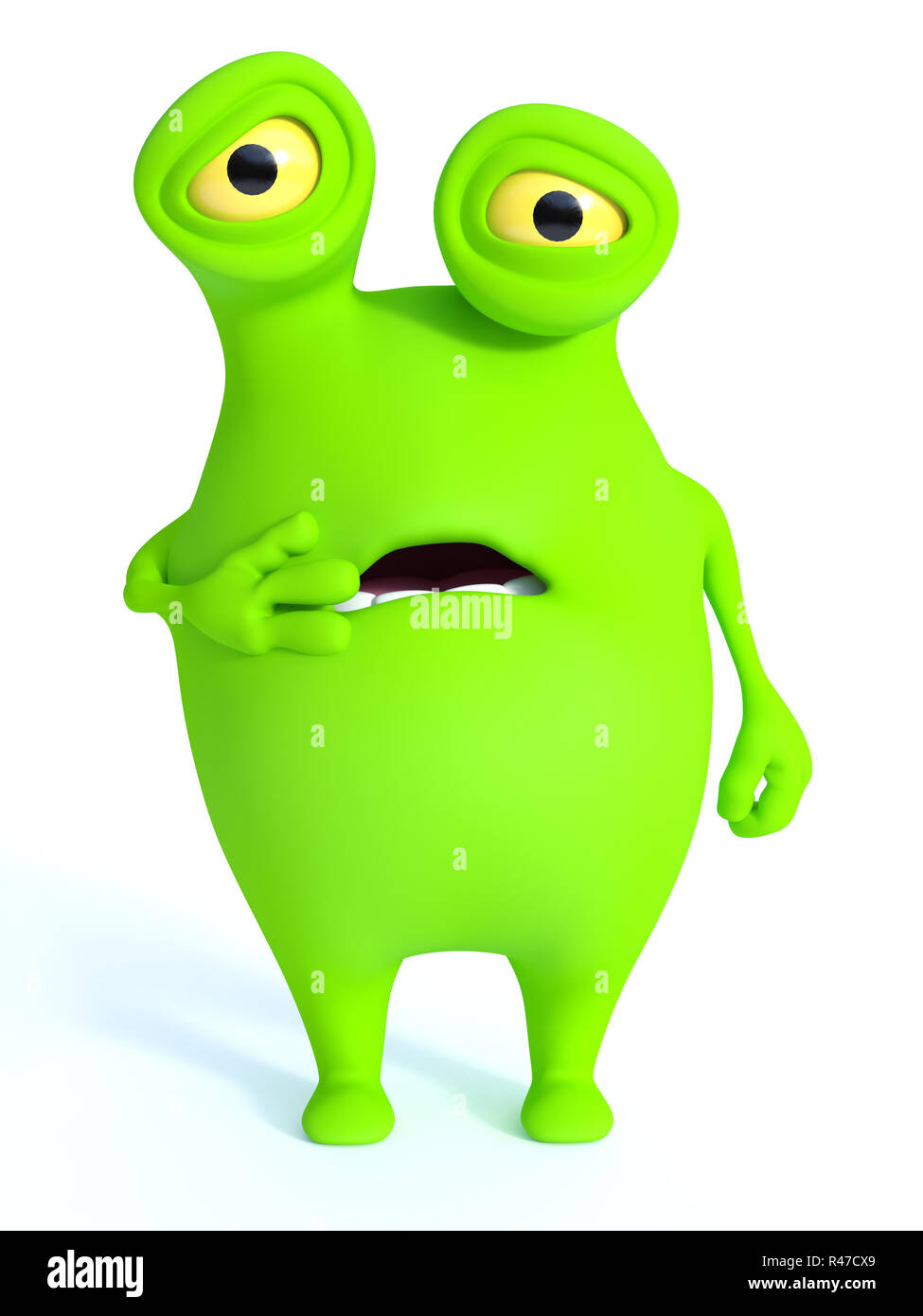 Susse Grune Monster Schockiert Stockfotografie Alamy
