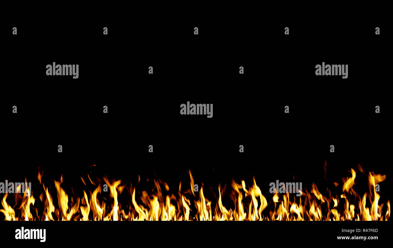 Feuer auf schwarzem Hintergrund Stockfoto