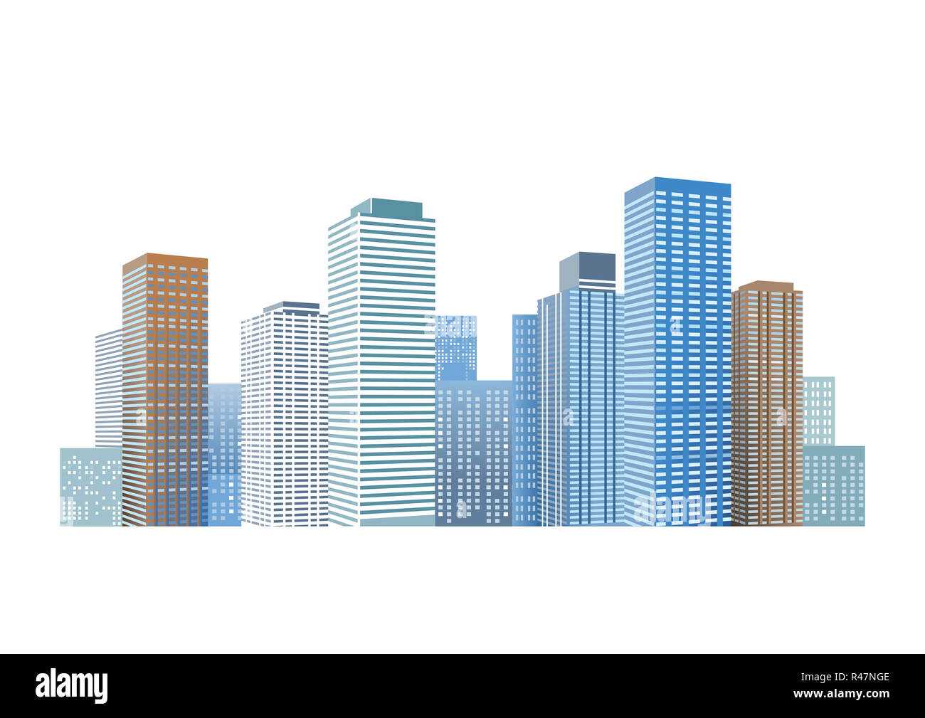 Stadtbild mit Wolkenkratzern Stockfoto