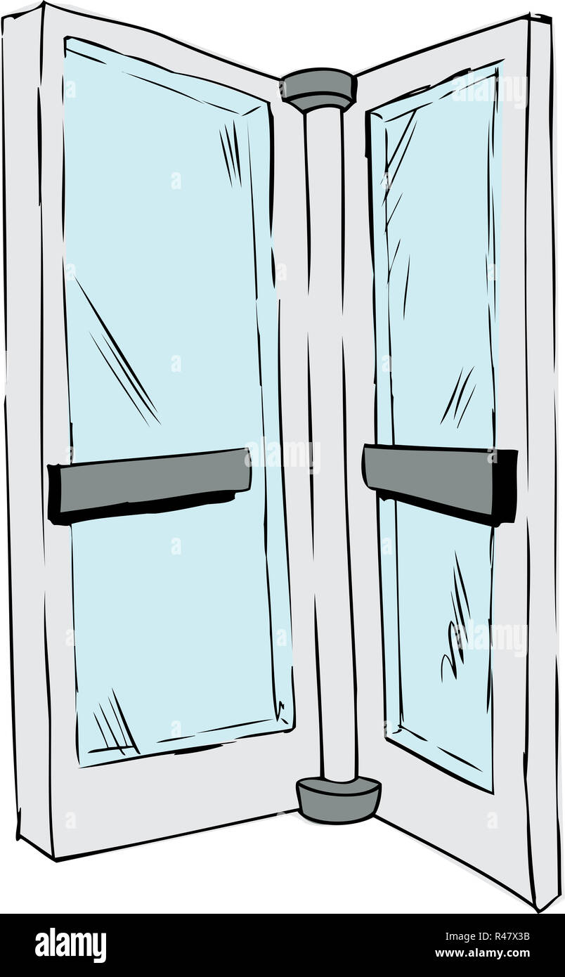 Isolierte Drehtür Fensterbereich Stockfoto