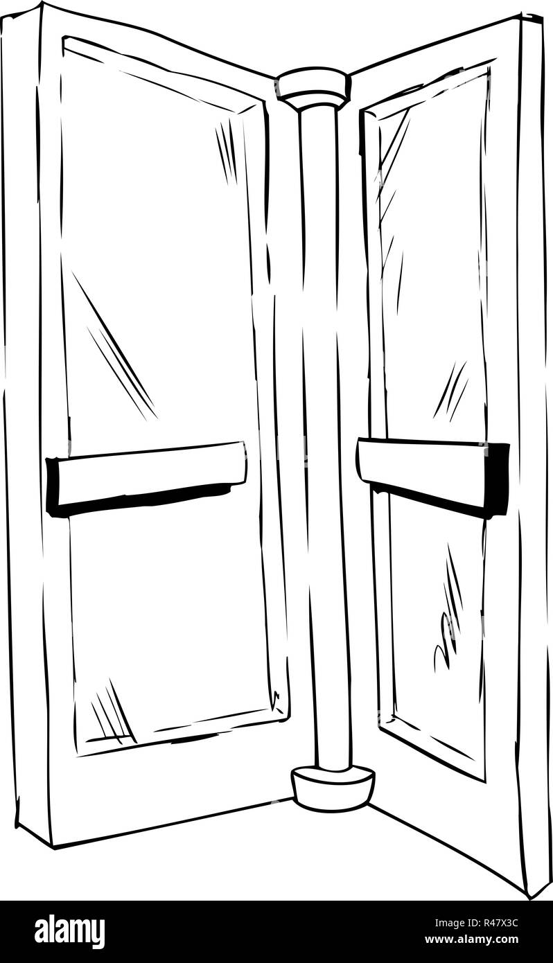 Umrissen Drehtür Fensterbereich Stockfoto