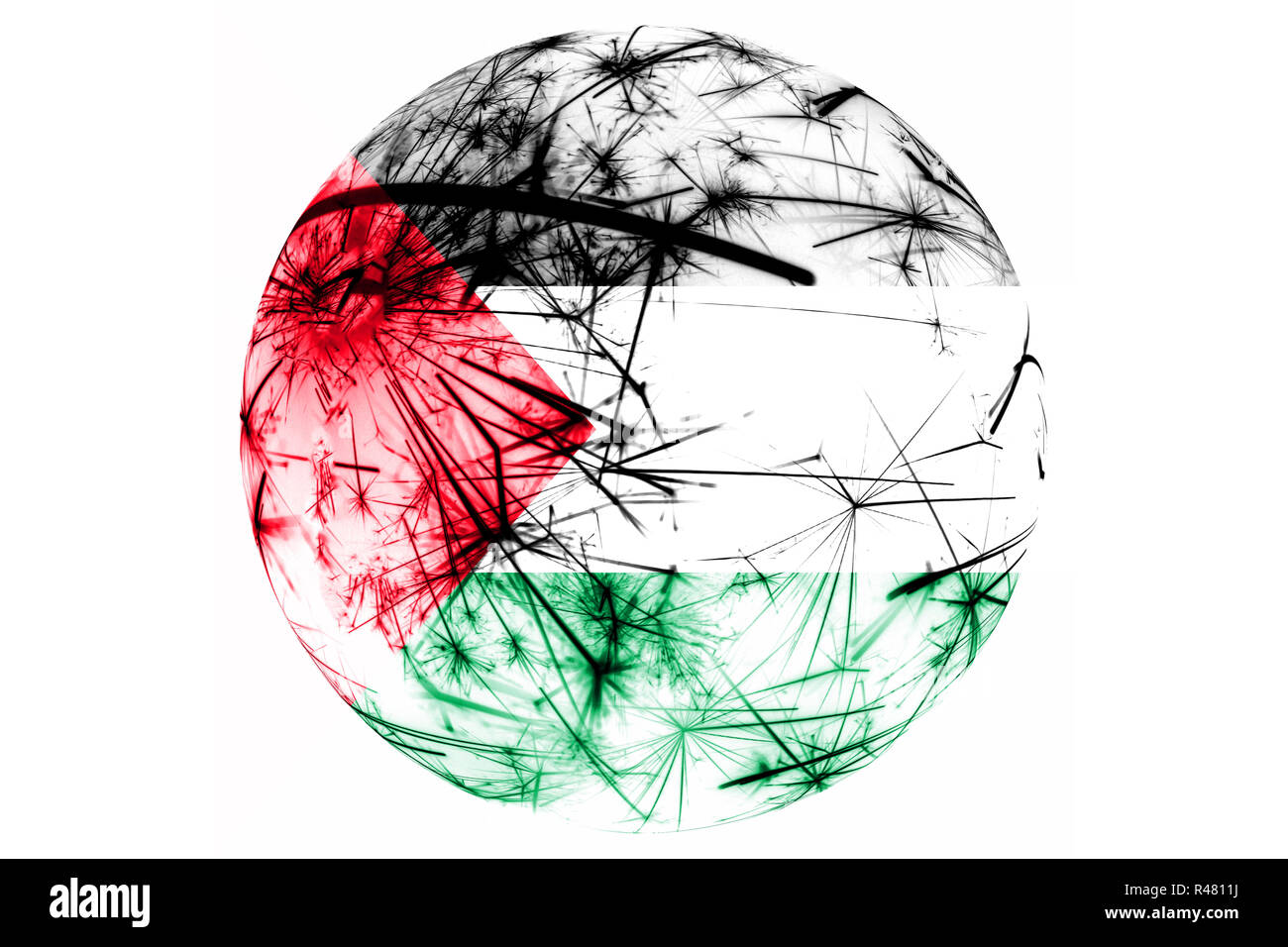 Palästina Feuerwerk Sekt Flagge Ball. Neues Jahr, Weihnachten und Nationalen Tag Ornament und Dekoration Stockfoto