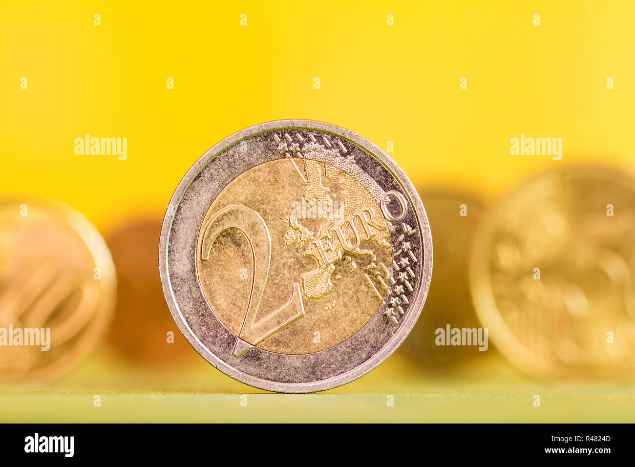 Euro Münzen. Euro Geld. Euro Währung. Stockfoto