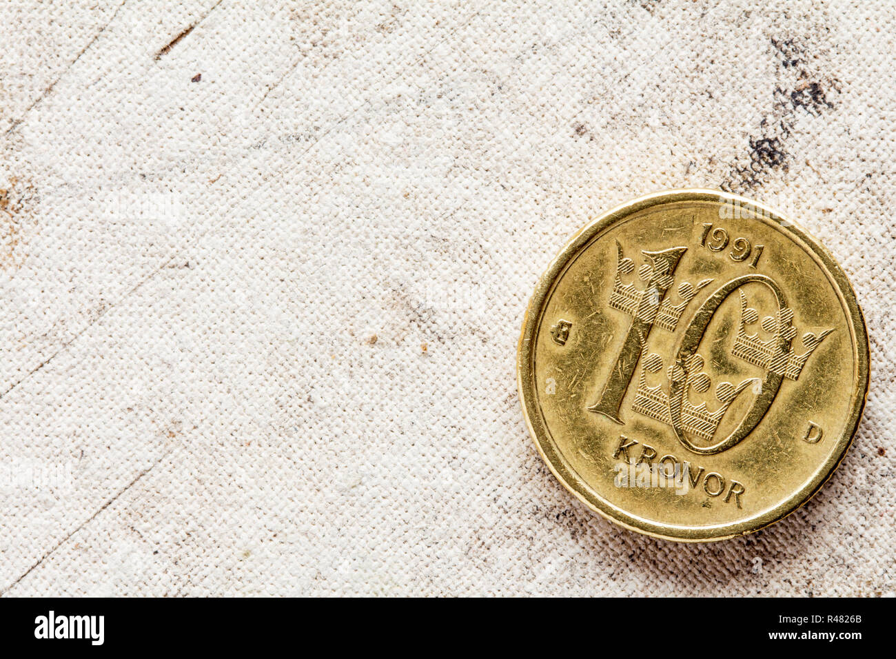 Schwedische Münze - zehn Kronen Stockfoto