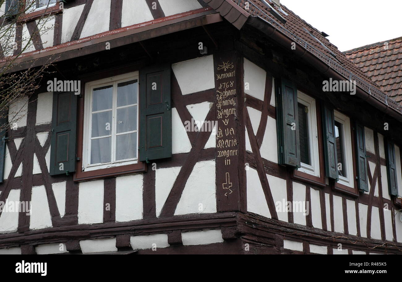 Fachwerkhaus in Kandel in der Pfalz Stockfoto