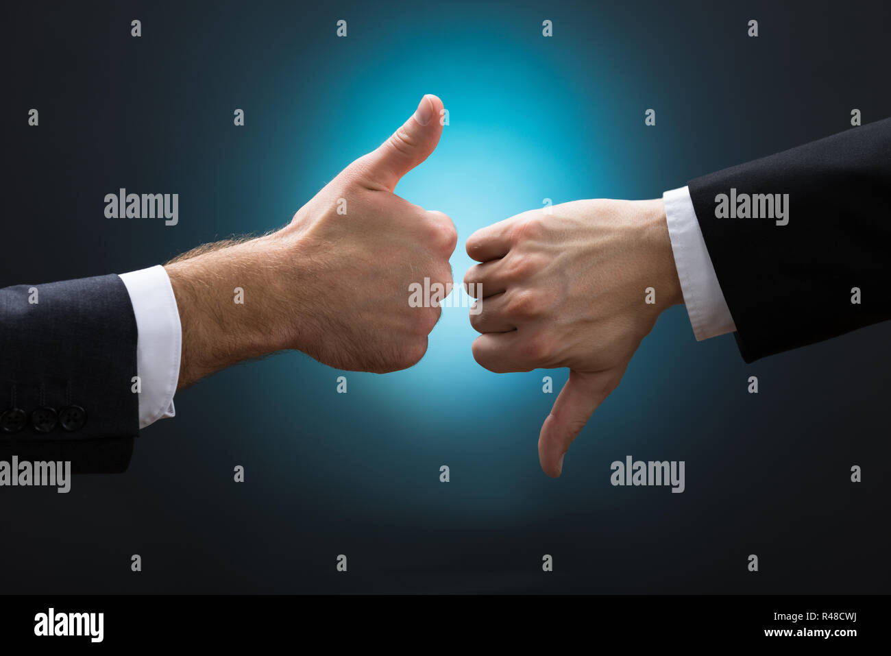 Unternehmer, Vorlieben und Abneigungen Zeichen Stockfoto