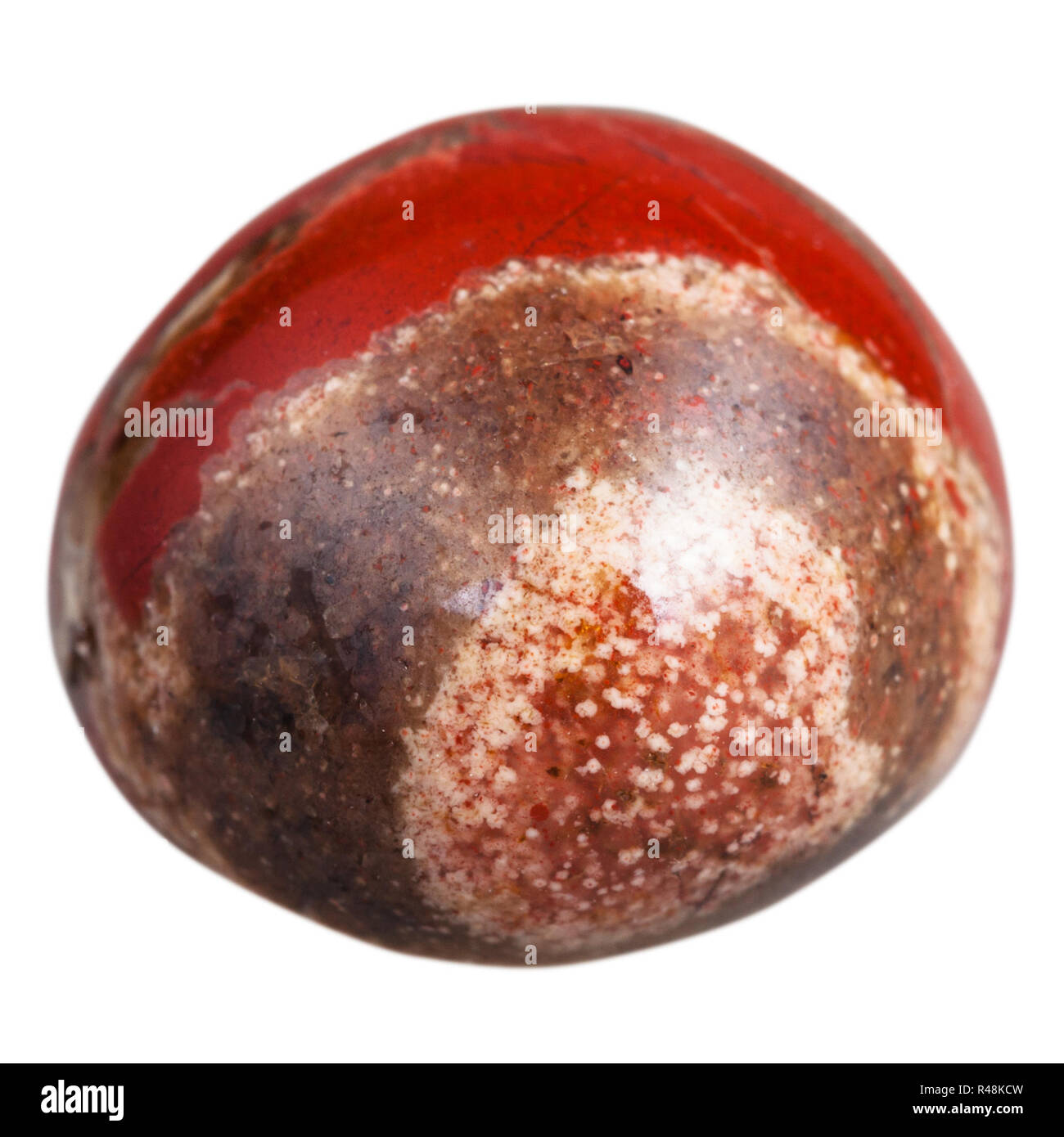 Poliert rot breccienartige Jasper mineral Edelstein Stockfoto