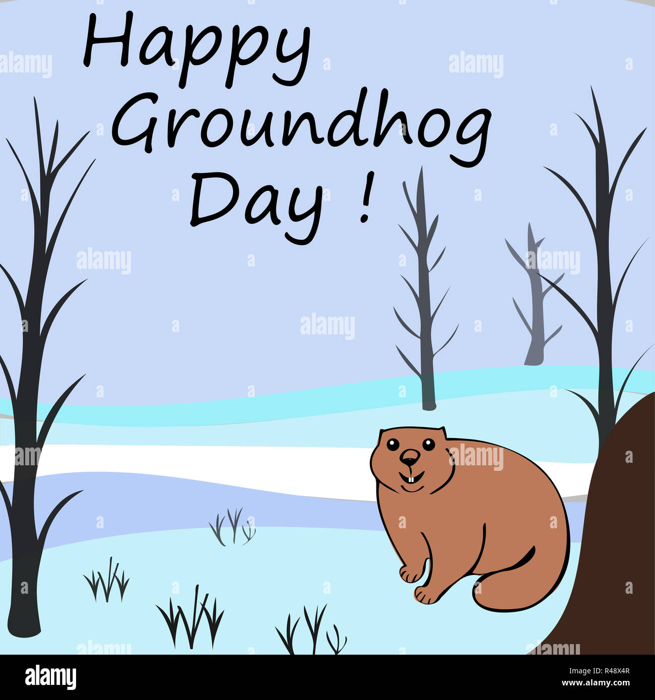 Glücklich Und täglich grüßt das Murmeltier Stockfoto