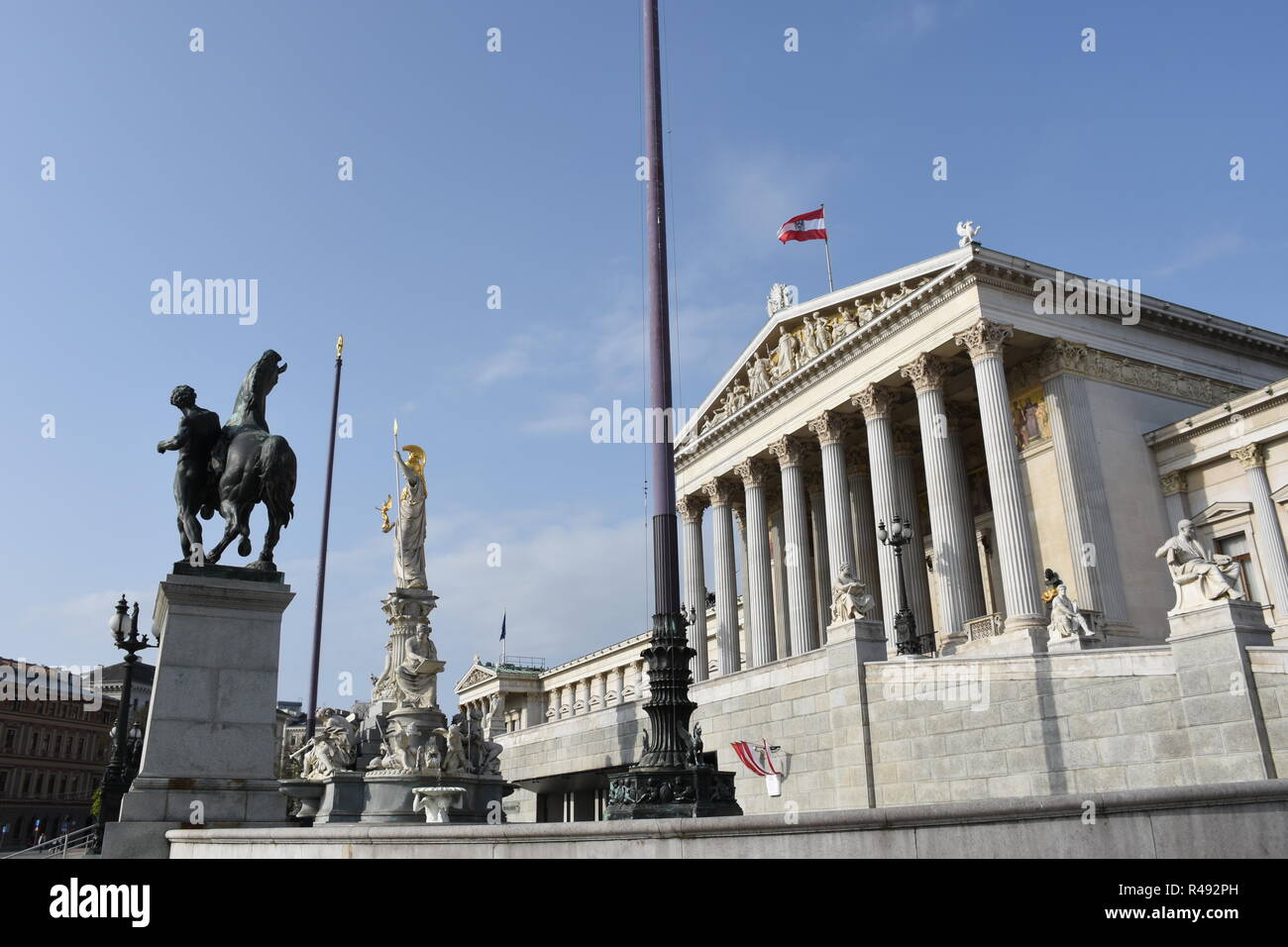 Â Parlament Wien, Parlament, Parlament, Wien, dr.-karl-Renner-Ring, Ring Road, griechisch-römischen, Sitz der Regierung Stockfoto