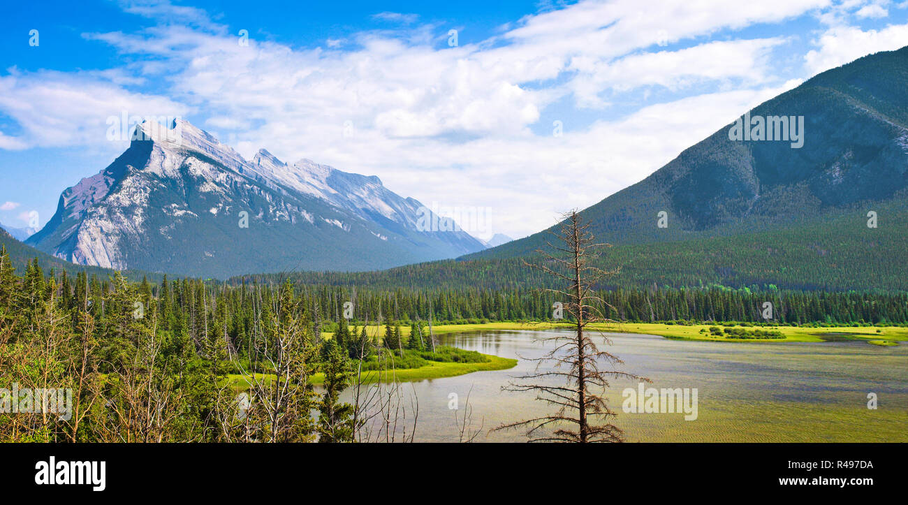 Schöne Landschaft mit Rocky Mountains in Jasper National Park, Alberta, Kanada Stockfoto