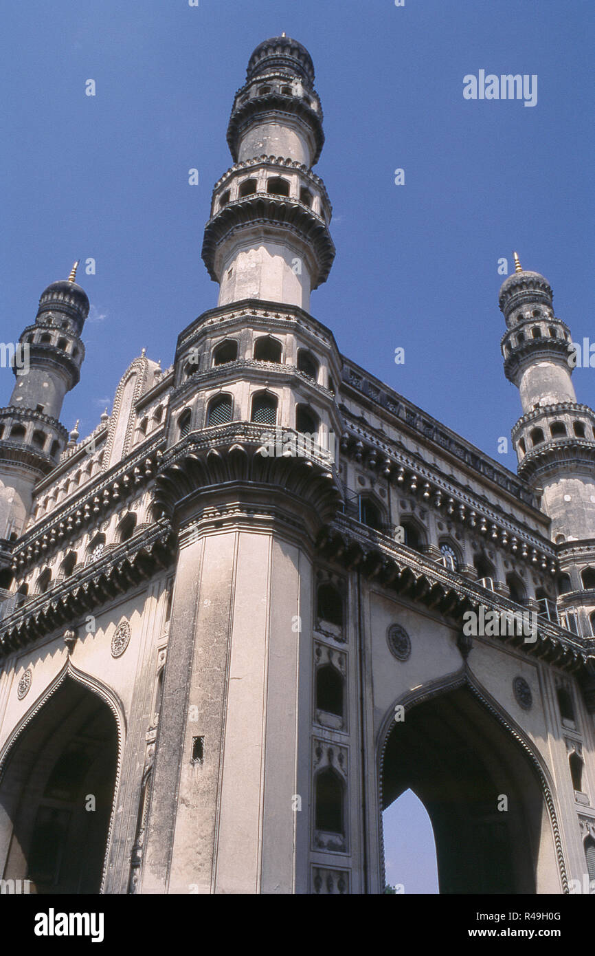 Seitenansicht der Charminar, Hyderabad, Andhra Pradesh, Indien, Asien Stockfoto