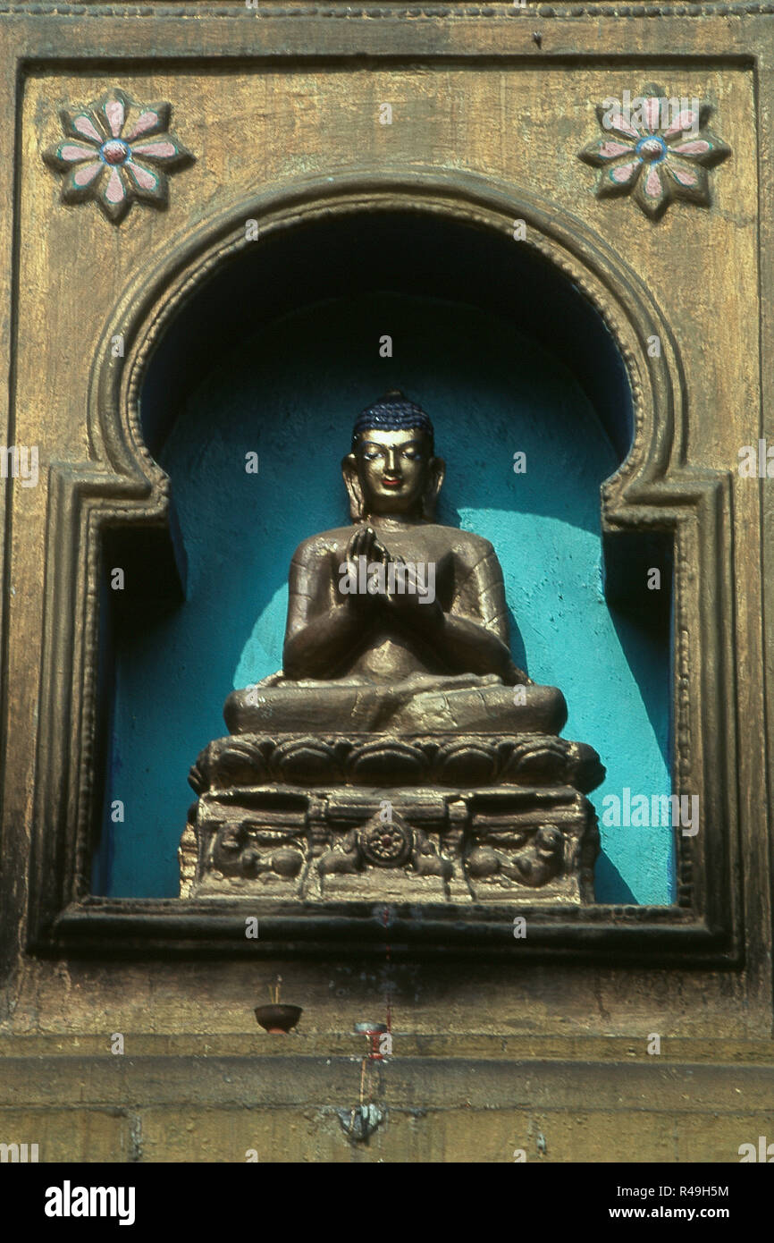 Buddha Erleuchtung auf Samadhi, Mahabodhi Tempel, Bodh Gaya, Bihar, Indien, Asien Stockfoto