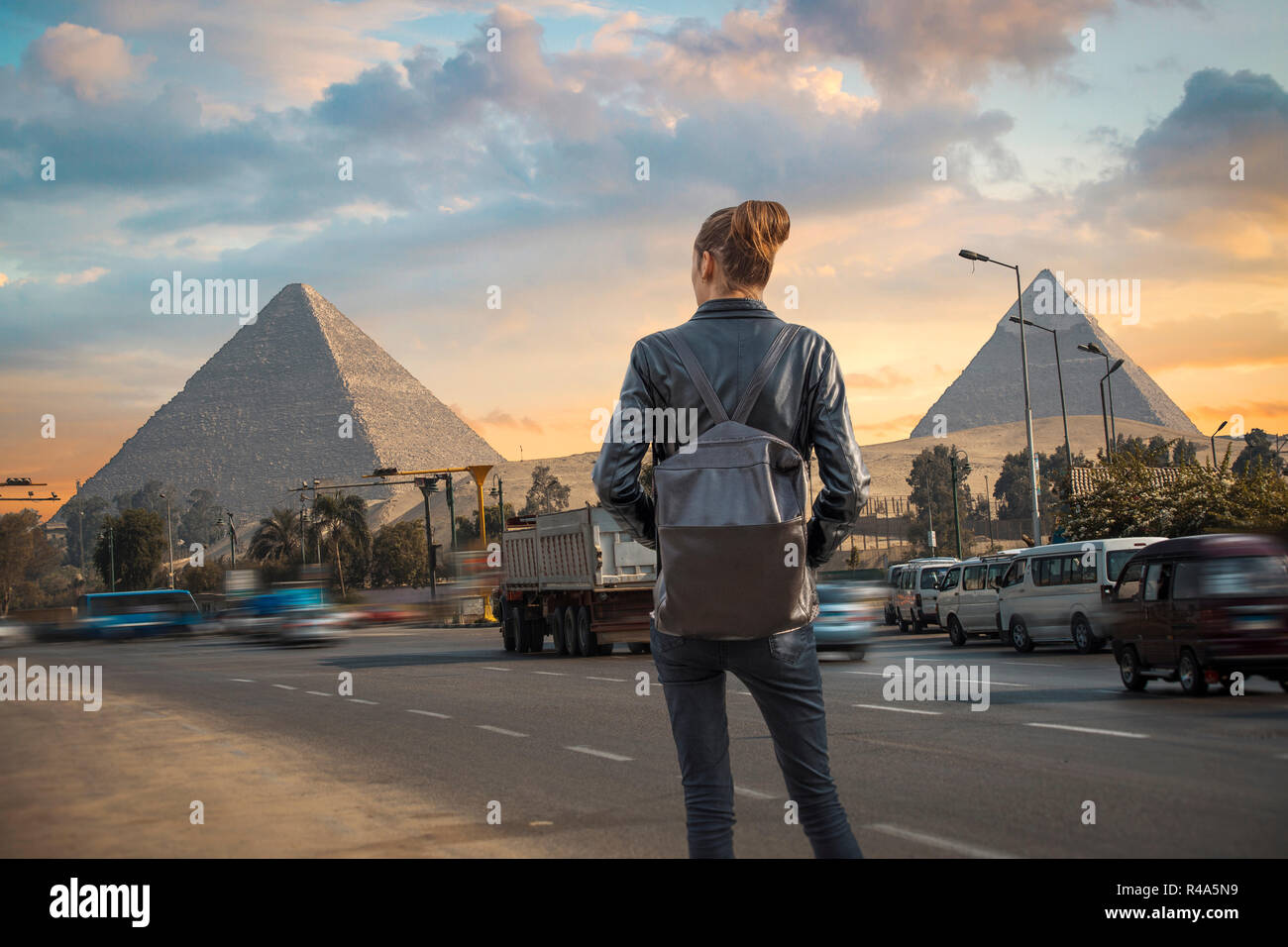 Bild der großen Pyramiden von Gizeh in Ägypten. Stockfoto