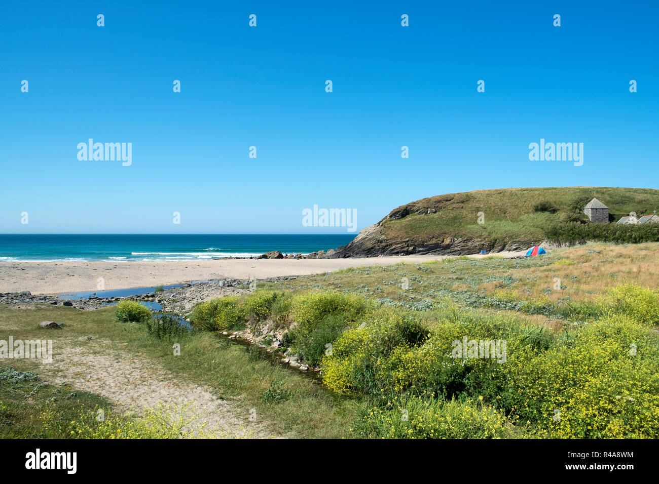 Church Cove in der Nähe von gunwalloe heslton in Cornwall, England, Großbritannien, Großbritannien. Stockfoto