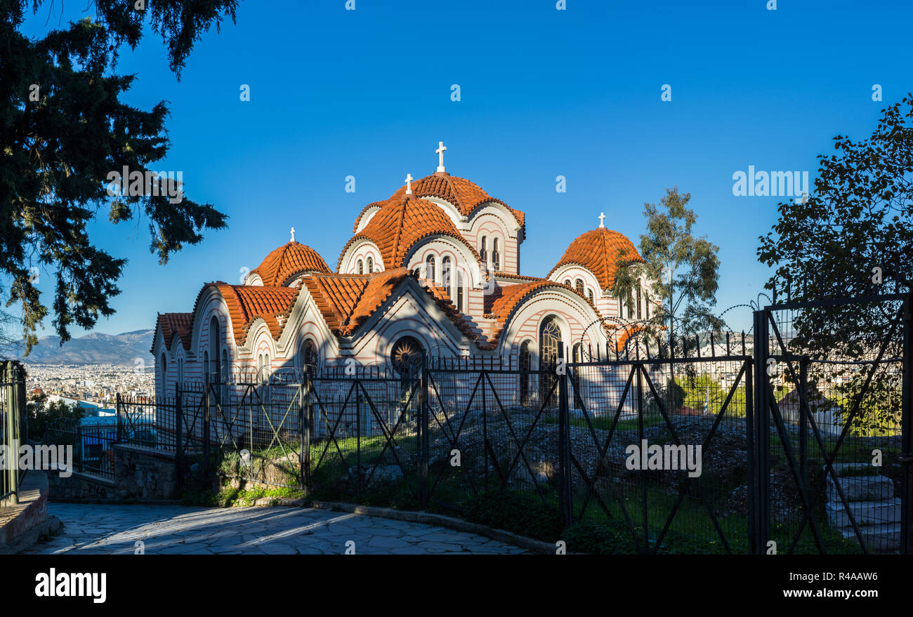 Die Kirche von Agia Marina (Santa Marina) im Thession Gegend von Athen, Griechenland. Stockfoto