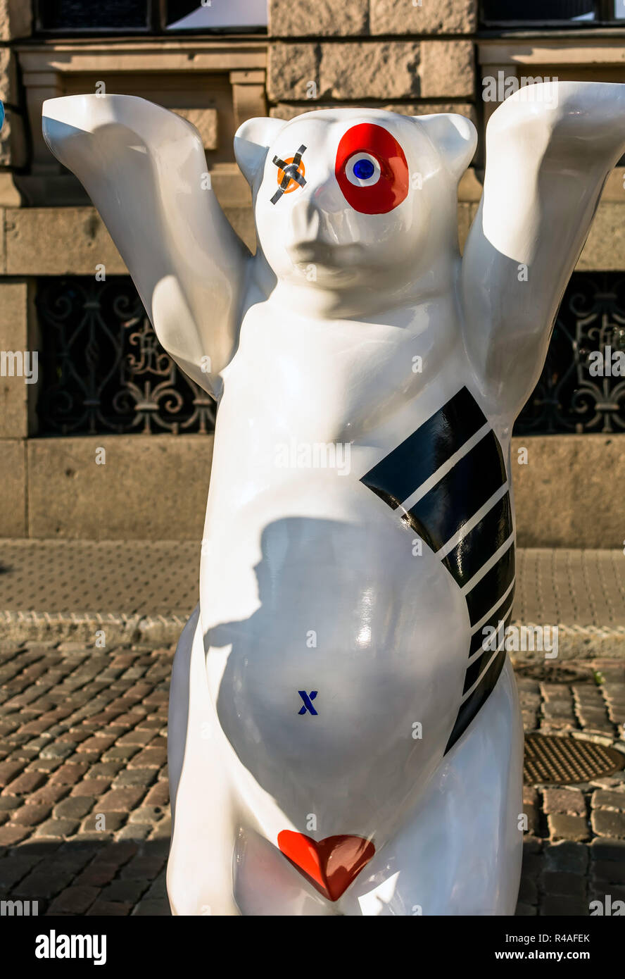 Niederlande Bären bei United Buddy Bears international Art exhibition (Künstler: Otto J RVS). Ausstellung fördert Frieden, Liebe, Toleranz. Stockfoto