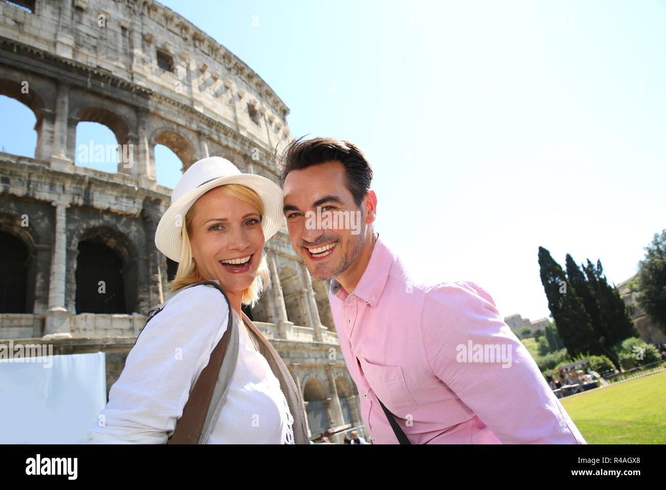 Freundliche paar Touristen in Rom Stockfoto