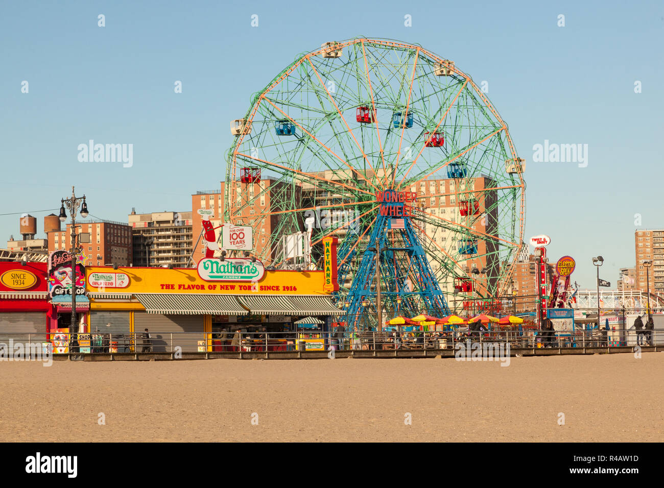 Wonder Wheel Riesenrad, Coney Island, Brooklyn, New York, N. Y, Vereinigte Staaten von Amerika, USA Stockfoto