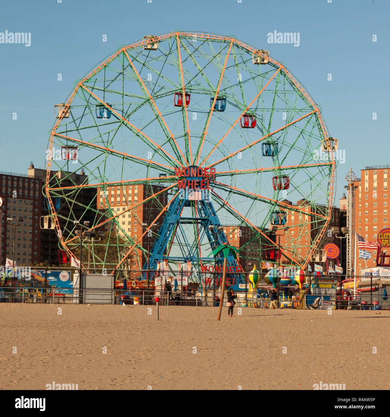 Wonder Wheel Riesenrad, Coney Island, Brooklyn, New York, N. Y, Vereinigte Staaten von Amerika, USA Stockfoto