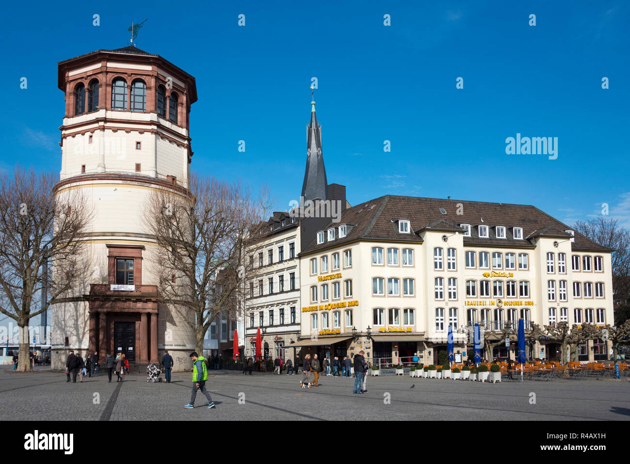 Schloss Turm, Maritime Museum, Brauerei, Düsseldorf, Nordrhein-Westfalen, Deutschland Stockfoto