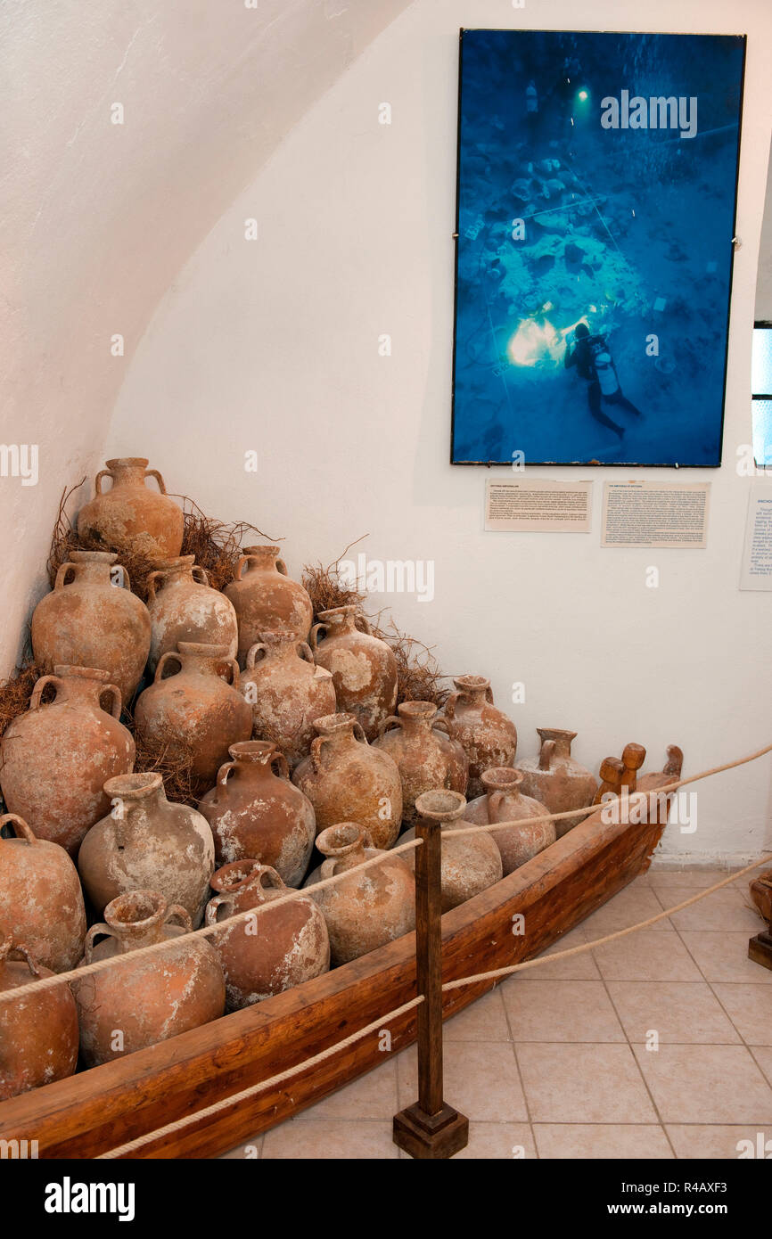 Erholt Amphoren, Bodrum Museum für Unterwasserarchäologie, Schloss von St. Peter, die Burg der Ritter von St. John, Bodrum, Marmaris, Türkei, Asien Stockfoto