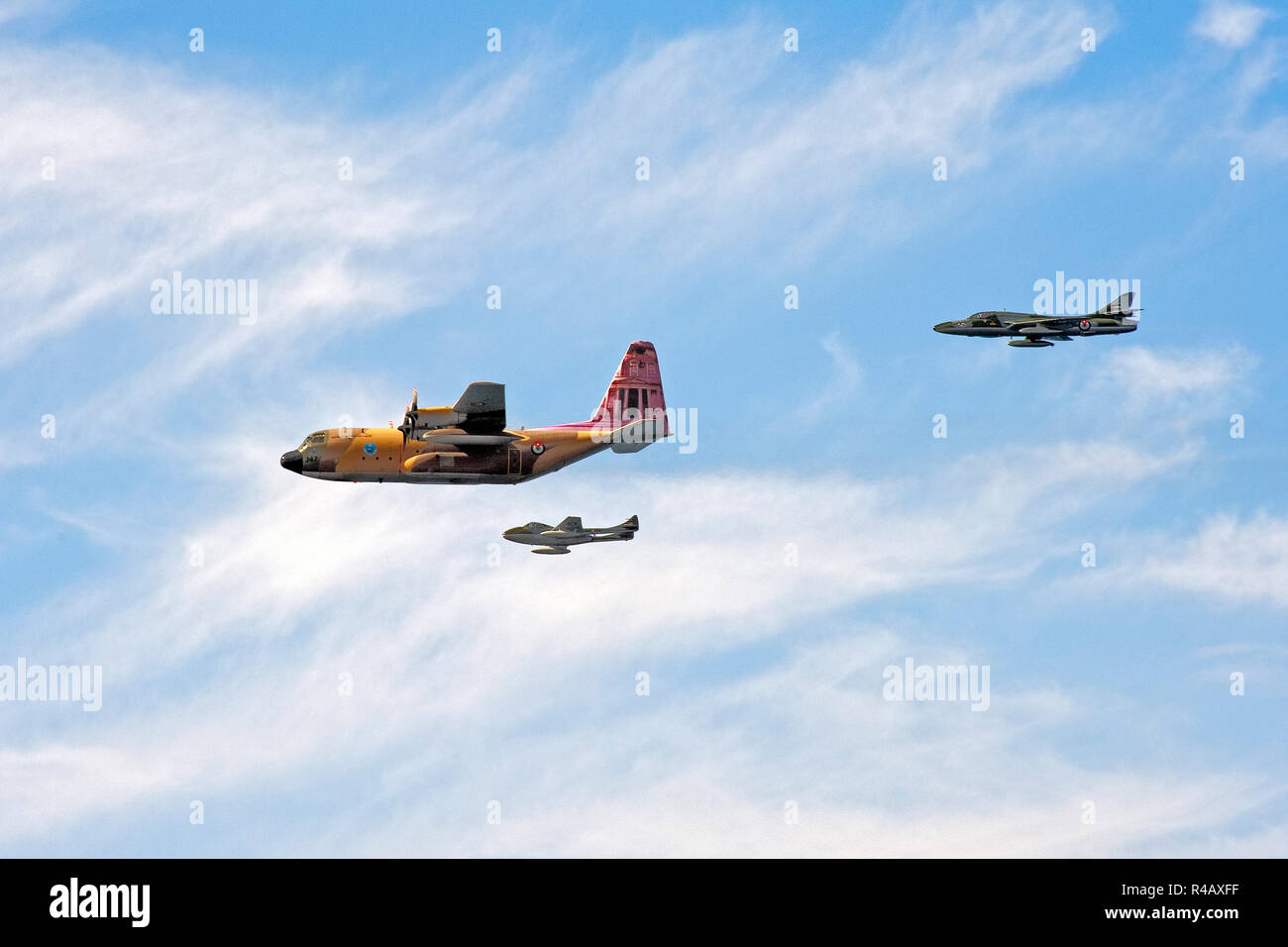 C-130 Hercules, Militär, Flugzeug, Royal Jordanian Marine, Airshow, Transport Flugzeug, Aqaba, Jordanien, Asien Stockfoto