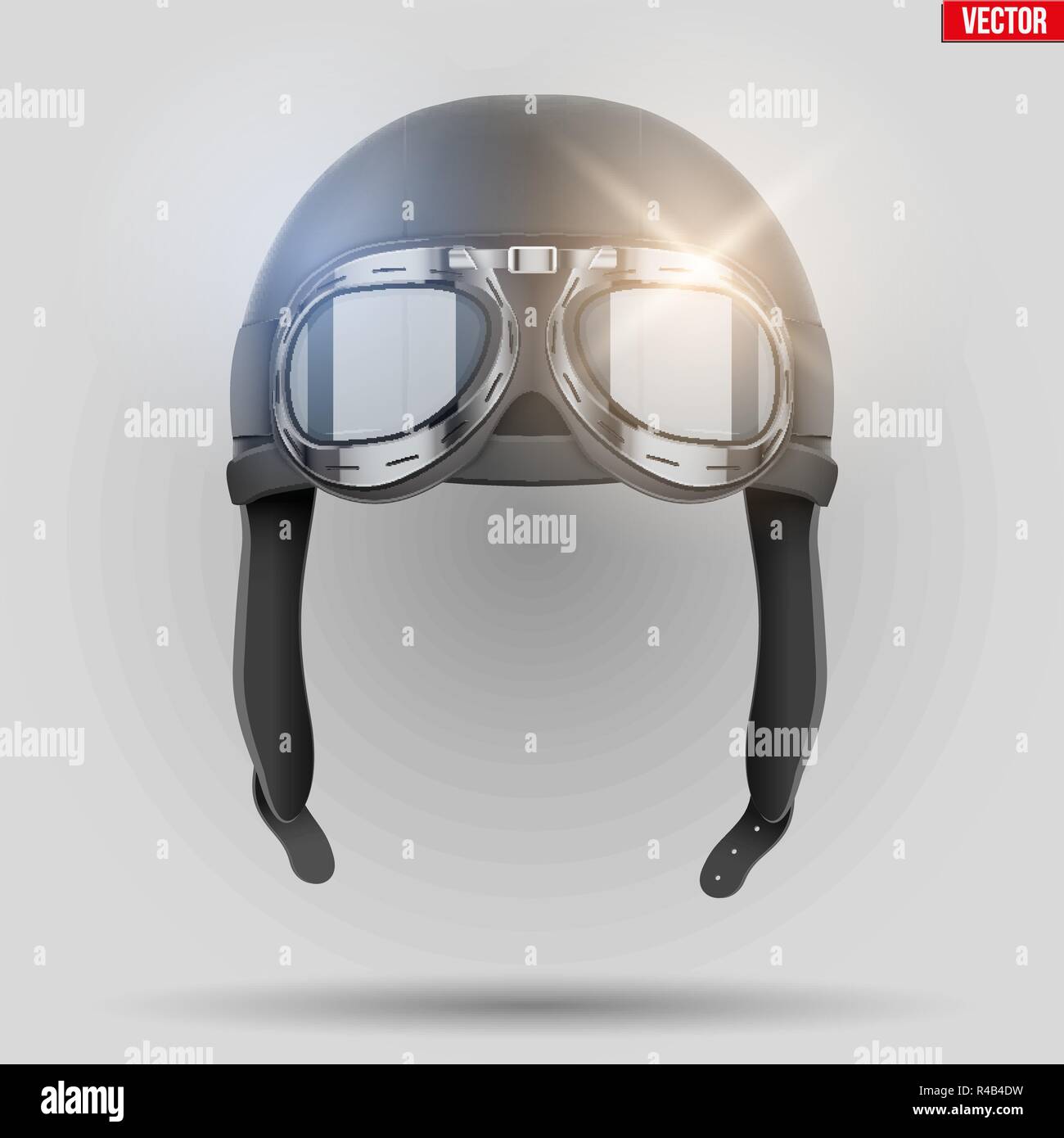 Retro aviator Helm mit Brille Stock Vektor