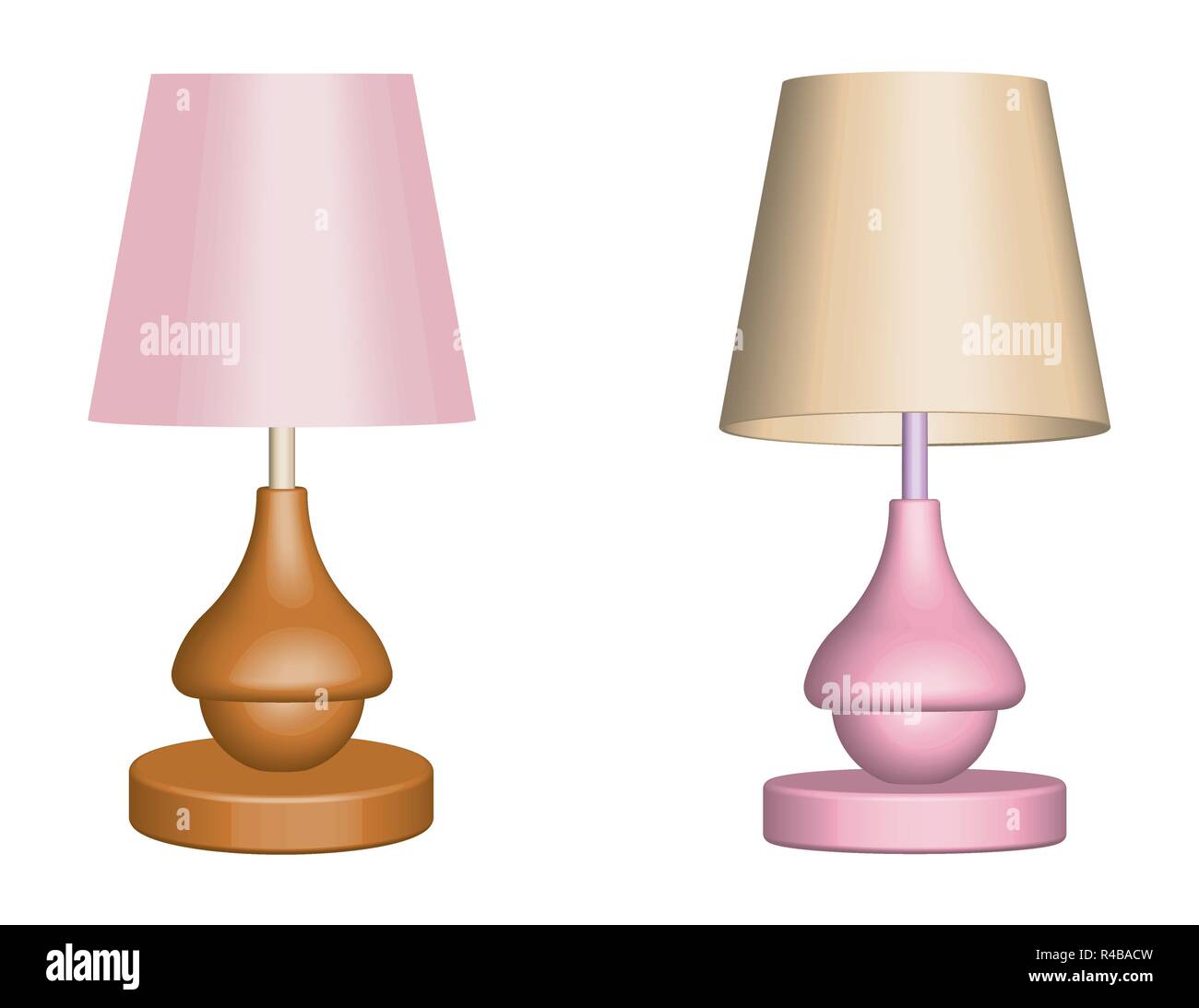 Tischleuchte. 3D-Effekt. Vector Illustration Stock Vektor