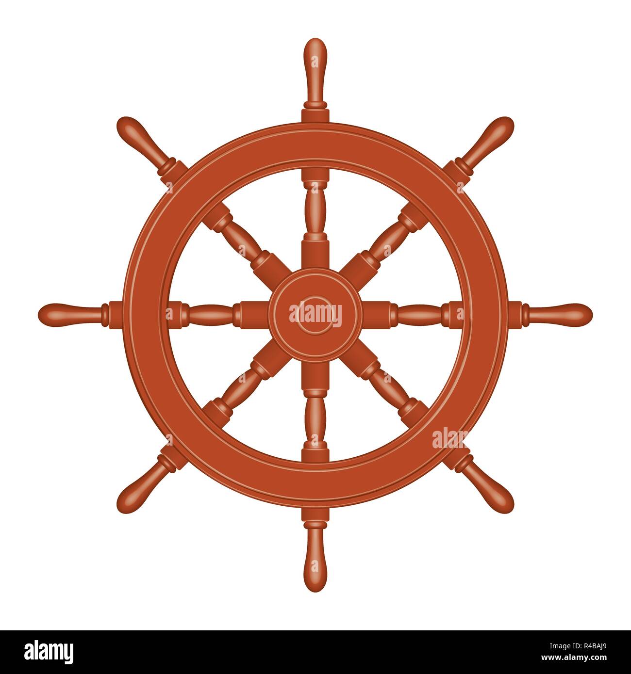 Holz- schiff Rad. 3D-Effekt. Vector Illustration Stock Vektor