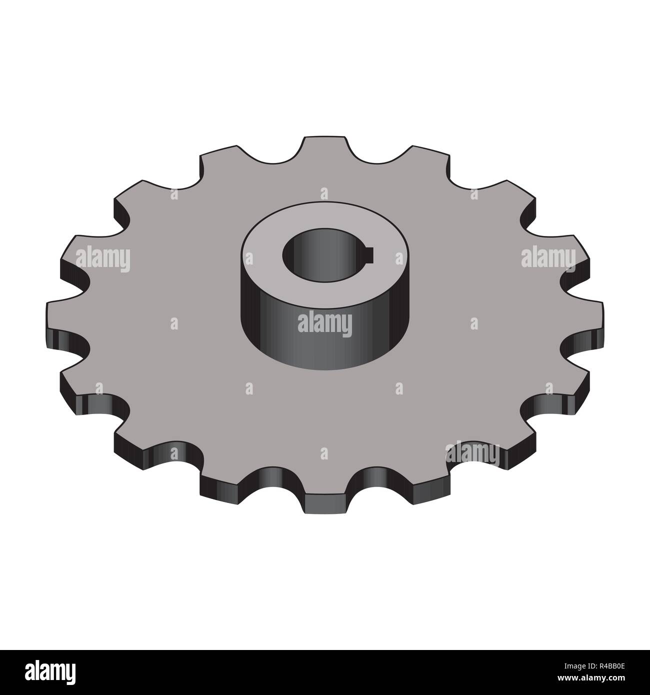Kettenrad für Transportketten. 3D-Effekt Vektor Stock Vektor