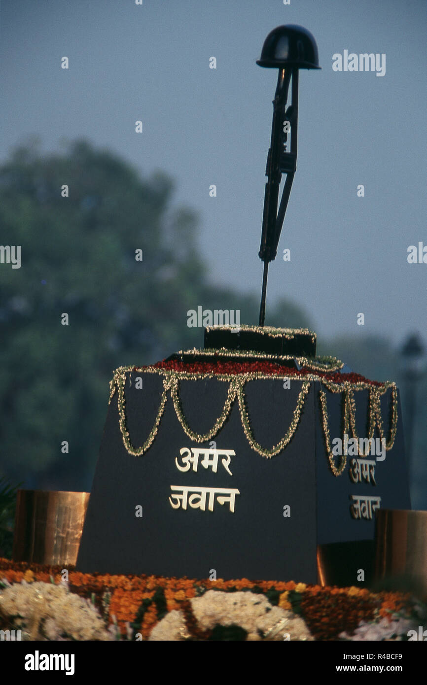 Amar Jawan Jyoti am India Gate, New Delhi, Indien, Asien Stockfoto