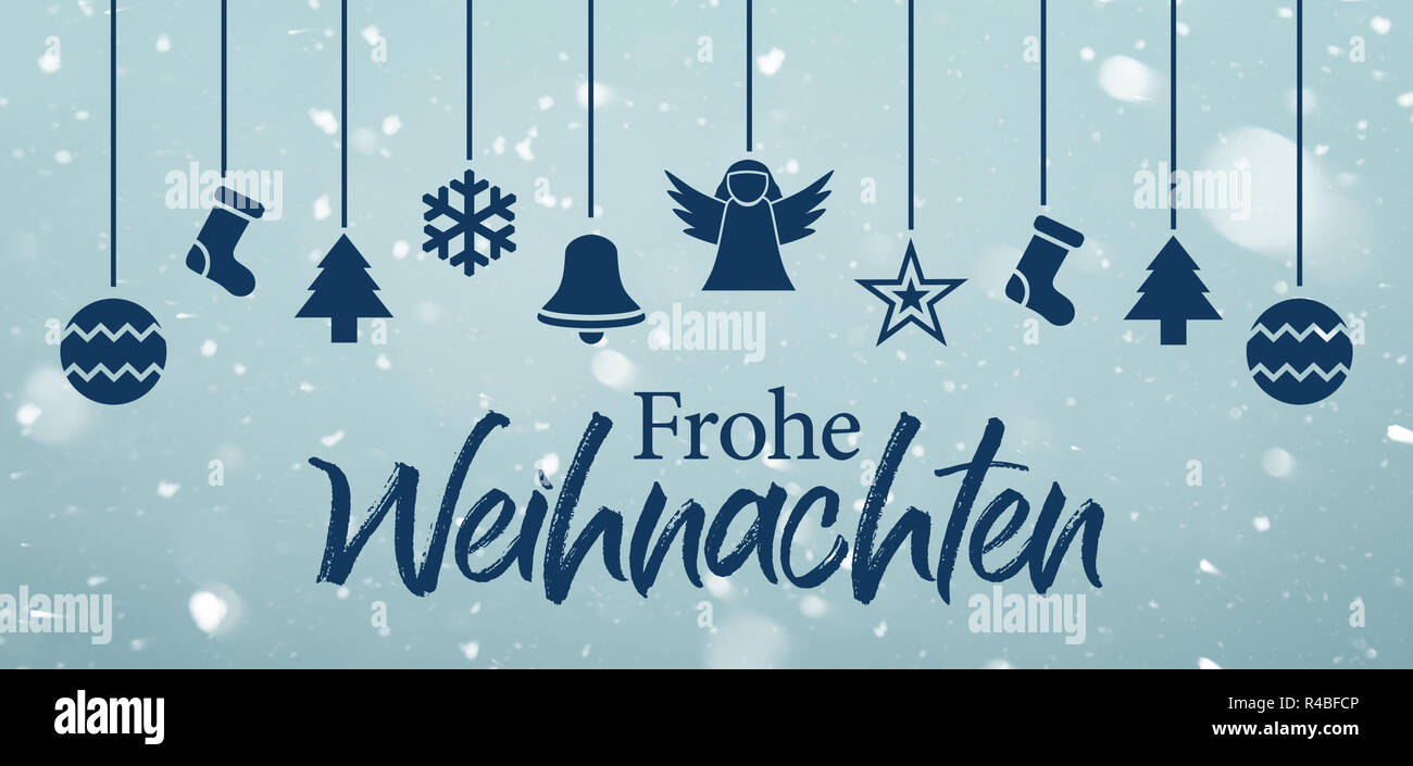 Frohe Weihnachten - Frohe Weihnachten in deutscher Sprache Stockfoto
