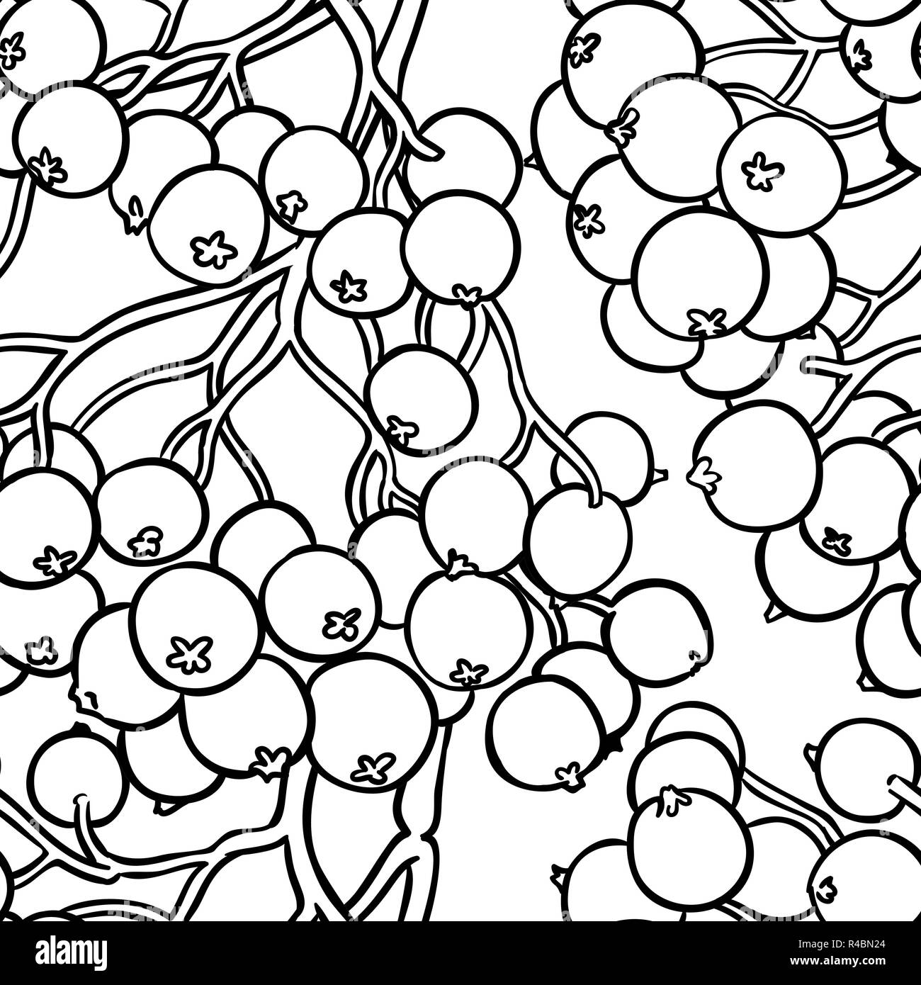 Vogelbeeren vektor Muster auf weißem Hintergrund Stock Vektor