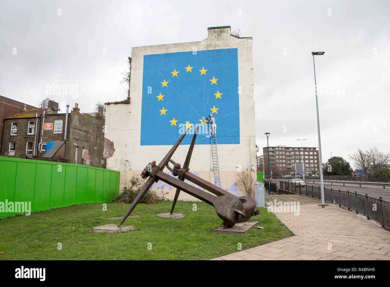 Banksy Brexit Wandbild in Dover. Stockfoto