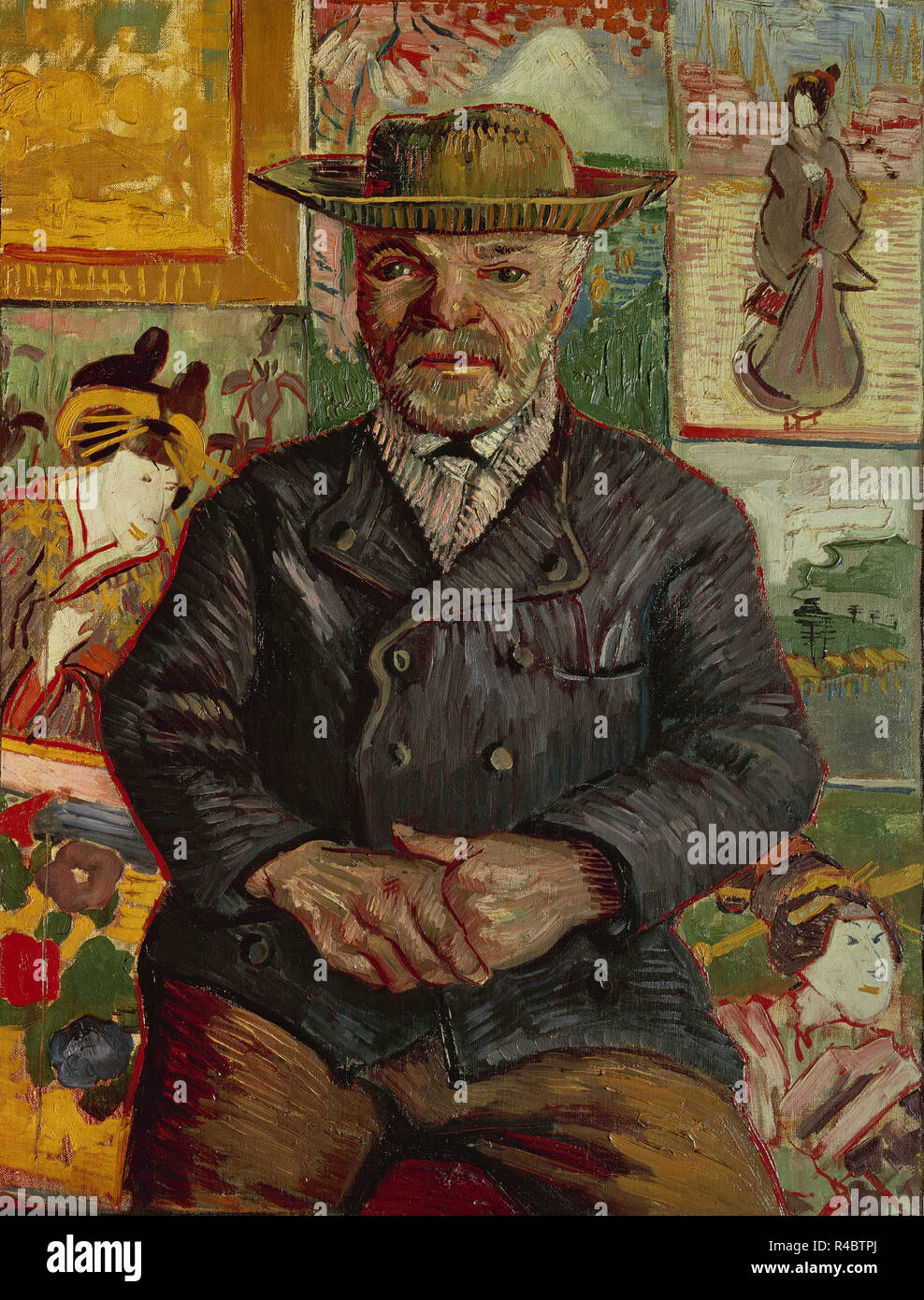 "Porträt des Père Tanguy", 1887-1888, Öl auf Leinwand, 65 x 51 cm. Autor: Van Gogh, Vincent. Standort: Private Collection. Frankreich. Stockfoto