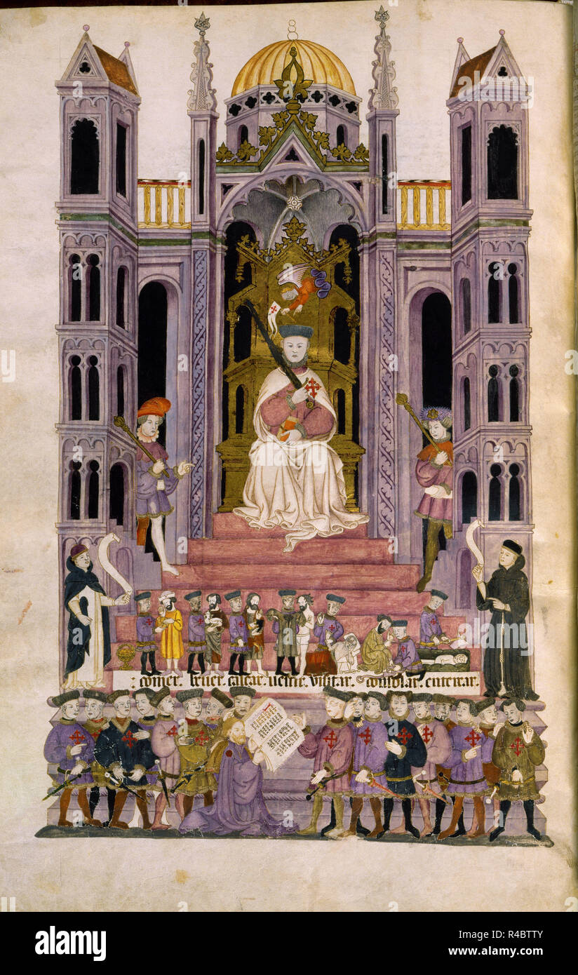 Alba Bibel. Maestro de Calatrava: Don Luis Guzman. Madrid, Sammlung der Alba Herzöge. Standort: Private Collection. MADRID. Spanien. Stockfoto