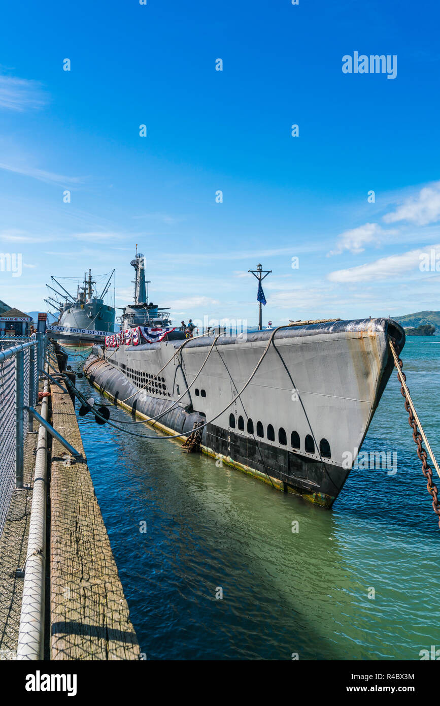 San Francisco, Kalifornien, USA: pampanito U-Boot an einem sonnigen Tag. Stockfoto