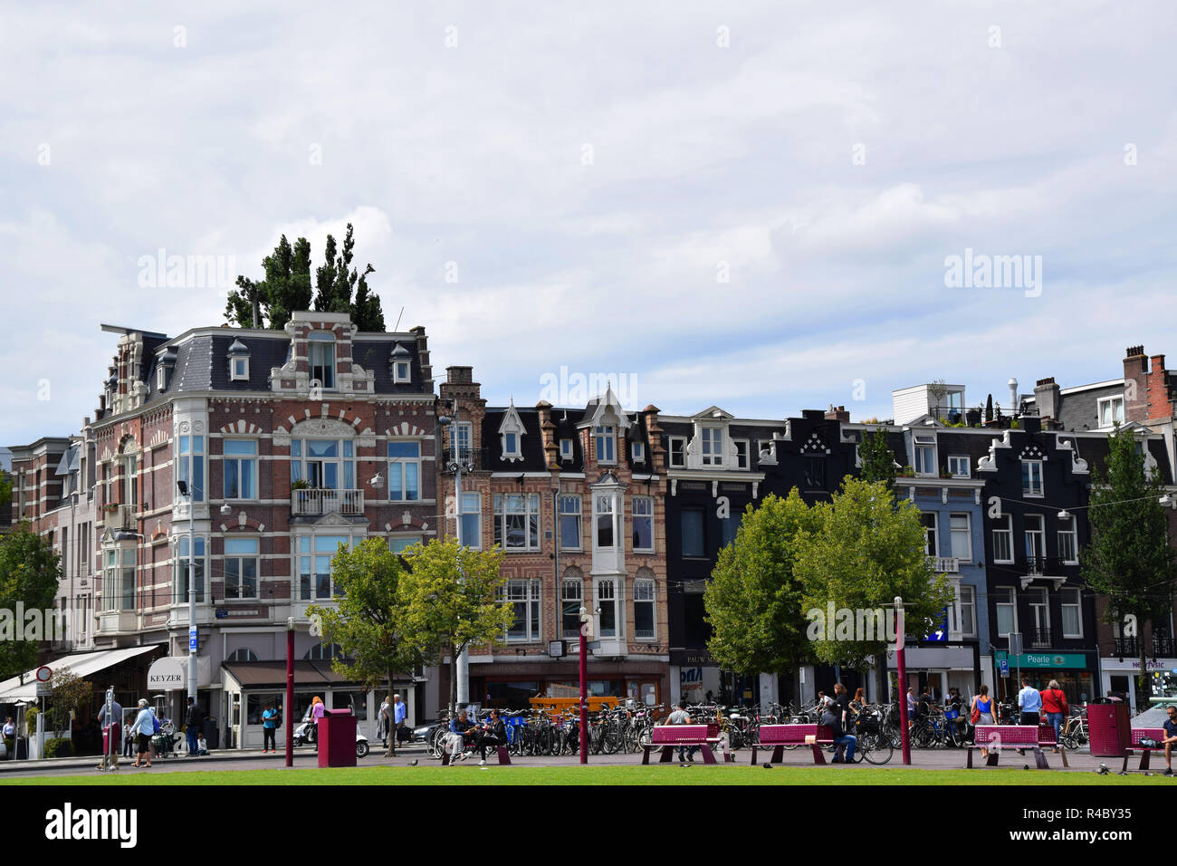 Historischen Gebäuden auf Museumstraat in Amsterdam, Holland, Niederlande Stockfoto