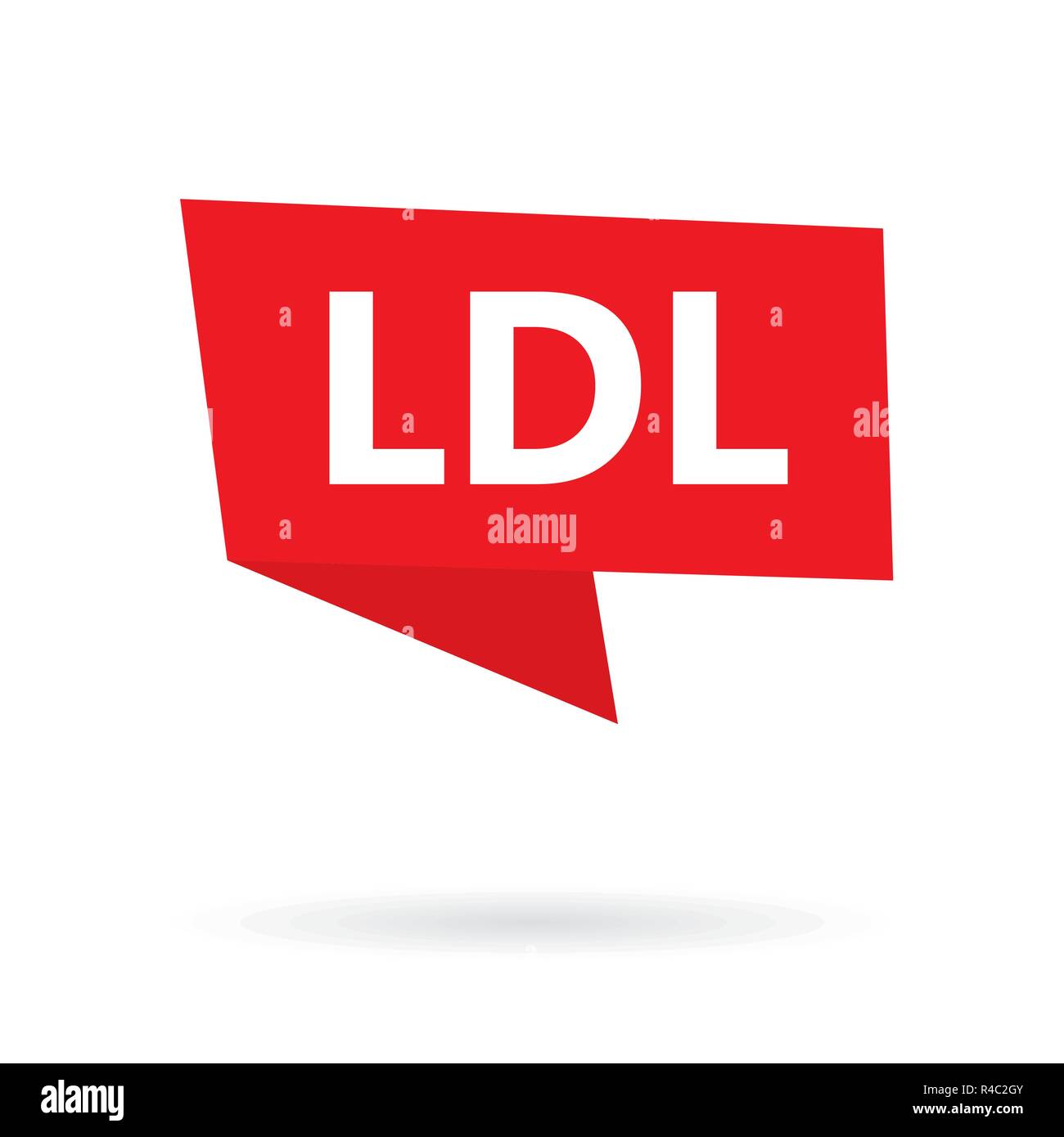 LDL (Low Density Lipoprotein) Abkürzung auf einem Aufkleber-Vector Illustration Stock Vektor