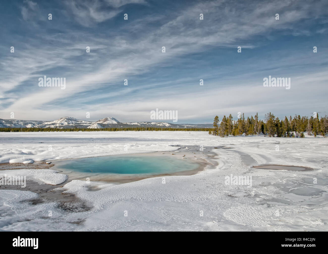 Yellowstone-Nationalpark im winter Stockfoto