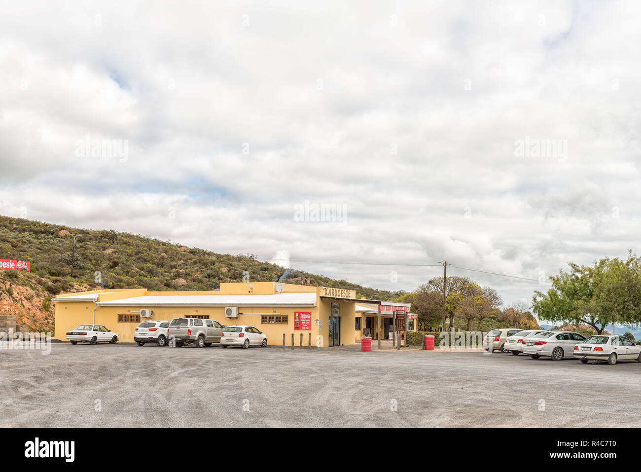 CITRUSDAL, SÜDAFRIKA, 22. AUGUST 2018: Die Kardoesie Straße stand an der Spitze der Piekenierskloof Pass zwischen Piketberg und Citrusdal im Benachrichtigen Stockfoto