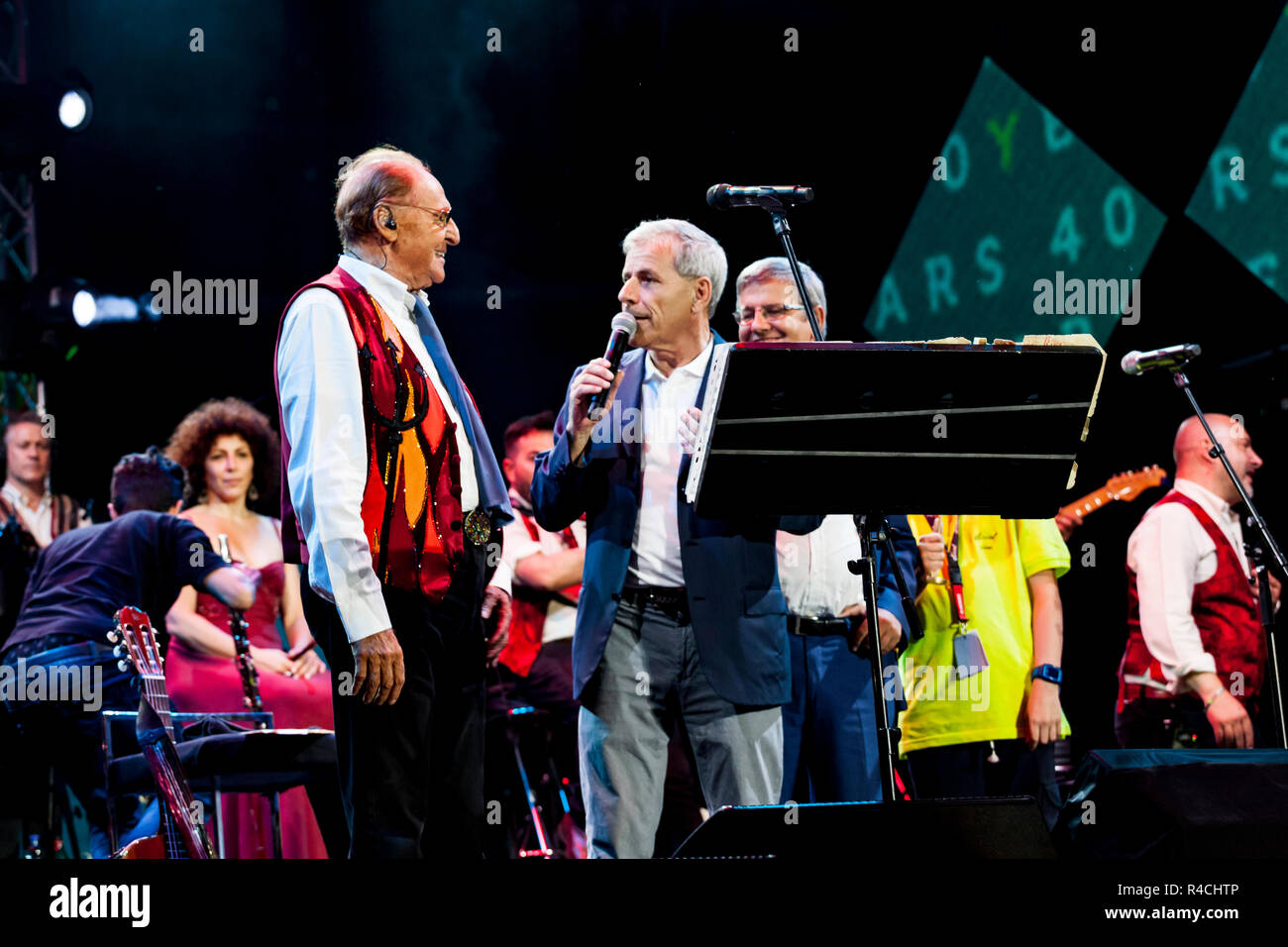 Renzo Arbore und Orchester Italiana im Estival Jazz 2018, Lugano, Schweiz Stockfoto