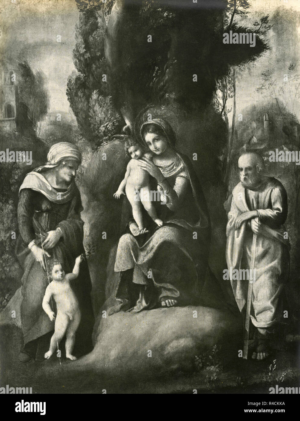 Toile Encadrée Correggio - Saints Pierre, Marthe, Marie-Madeleine Et Léonard - Prête à Accrocher, Neuf