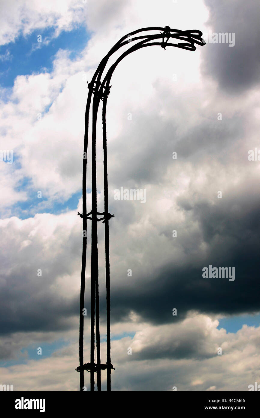 Ruinen von elektrisch geladenen Stacheldrahtzaun, Auschwitz Birkenau, Polnisch State Museum, Stockfoto