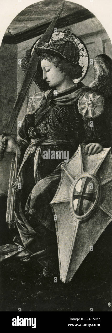 Erzengel Michael, Gemälde von Fra Filippo Lippi, 1930er Jahre Stockfoto
