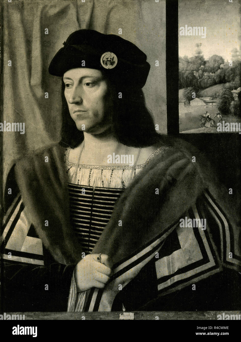 Portrait von Maximilian Sforza, Herzog von Mailand, Gemälde von Bartolomeo Veneto, 1930er Jahre Stockfoto