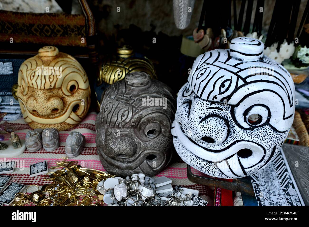 Souvenir - Archäologische Stätte in Chavin de Huantar. Abteilung der Ancash. PERU Stockfoto