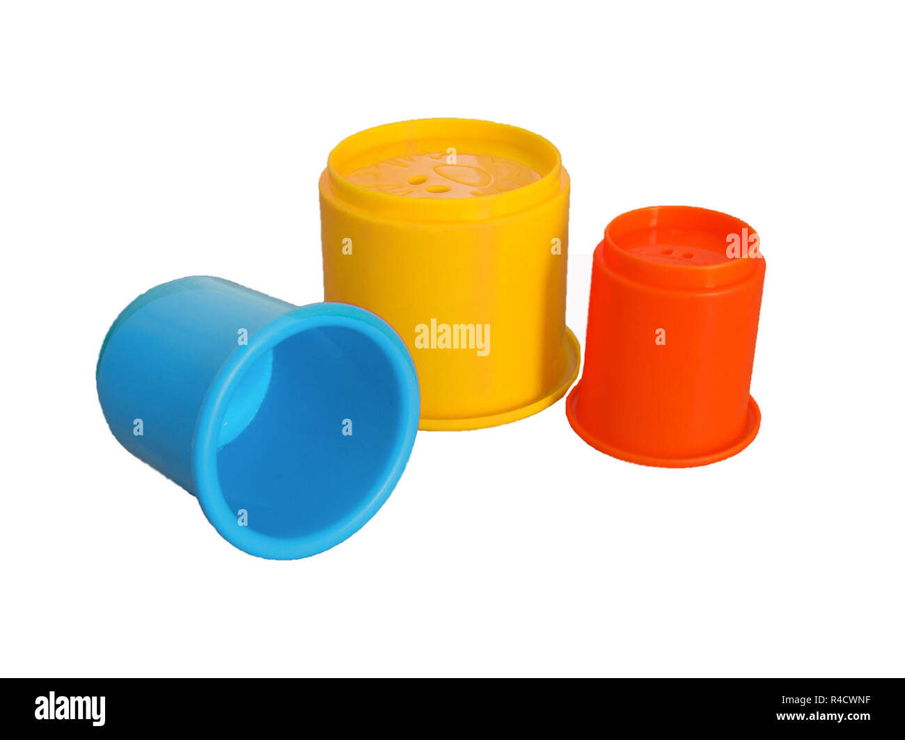 Bunte Spielzeug Tassen Stockfoto